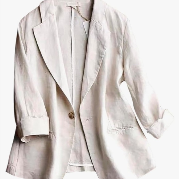 NWT Women’s beige linen blazer (M) - Picture 1 of 3